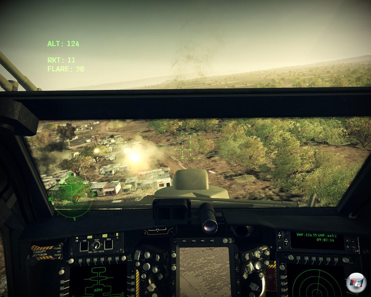 Man kann zwischen vier Perspektiven umschalten, wobei die Soundkulisse in der Cockpitansicht merkw&uuml;rdig leise ist.