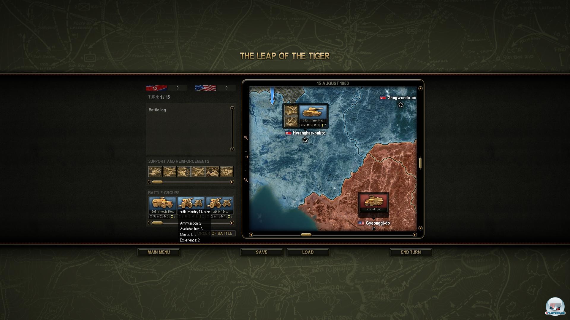 Auf der strategischen Karte plant man die Truppenbewegungen. 