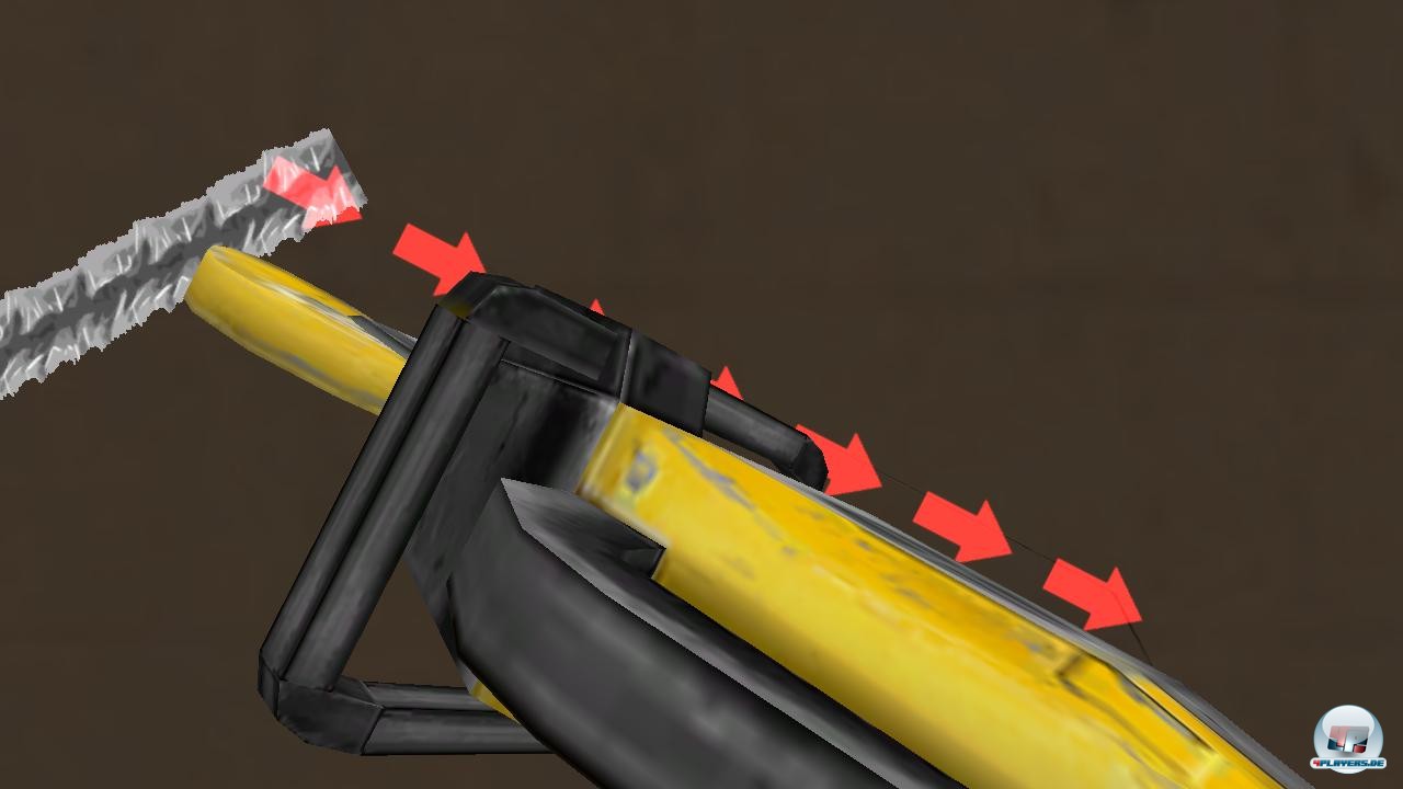 Mit der Rettungss&auml;ge muss entlang einer vorgegebenen Linie ges&auml;gt werden. Spannend? Nein.