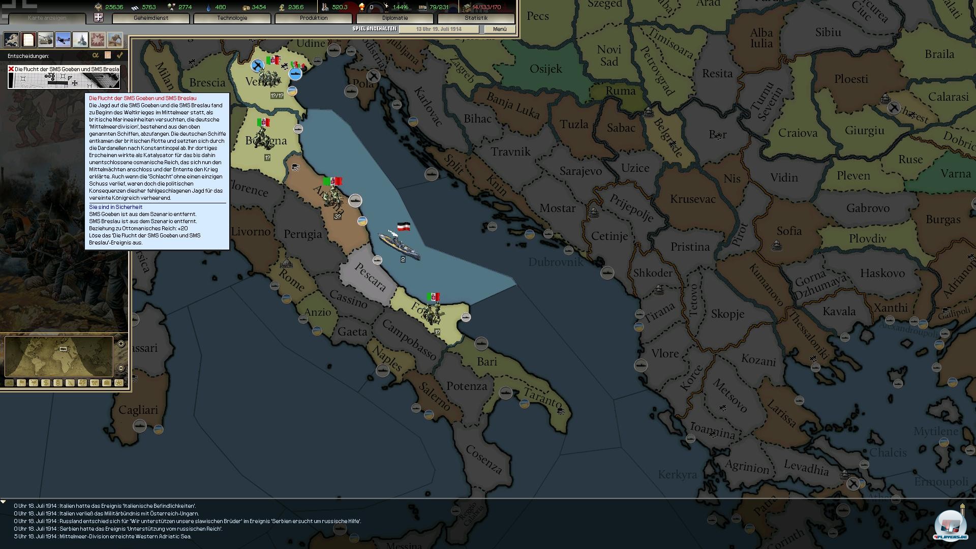 Flucht durch die Adria. Entscheidungen l&ouml;sen Ereignisse aus, auf die man wiederum reagieren muss. 