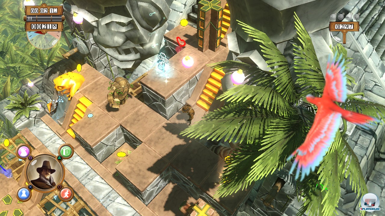 &raquo;R&auml;&auml;&auml;&auml;k!&laquo; Wenn ein zweiter Spieler Papageien-Dame Sasha steuert, zoomt die Kamera leicht heraus. Mit ihr lassen sich auch l&auml;stige W&auml;chter ablenken. 