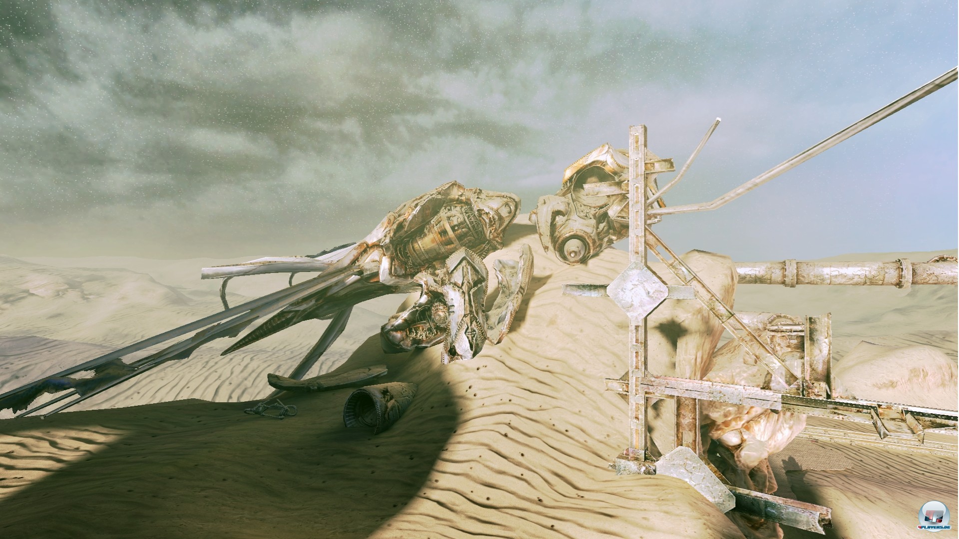 Die W&uuml;ste ist eine der mechanisch interessanteren Regionen: Nur im Schatten ist man sicher.