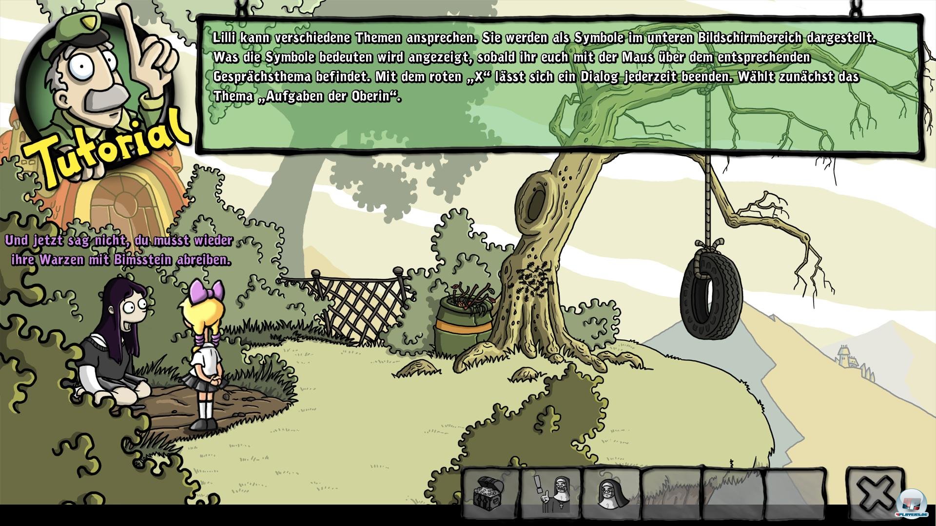 Zu Beginn erkl&auml;rt der freundliche Tutorial-Polizist mit erhobenem Zeigefinger die einfach gehaltene Steuerung.