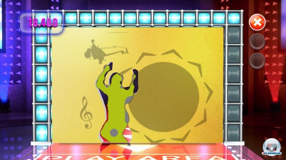 Die Aufgabe: Den K&ouml;rper vor dem Kinect-Sensor so zu verbiegen, dass er in die Schablone passt.