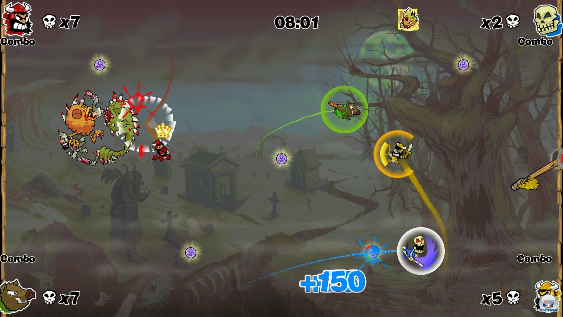 Der Mehrspielermodus beschränkt sich leider auf lokale Duelle gegen Freunde und KI-Gegner. Der Mehrspielermodus beschränkt sich leider auf lokale Duelle gegen Freunde und KI-Gegner.