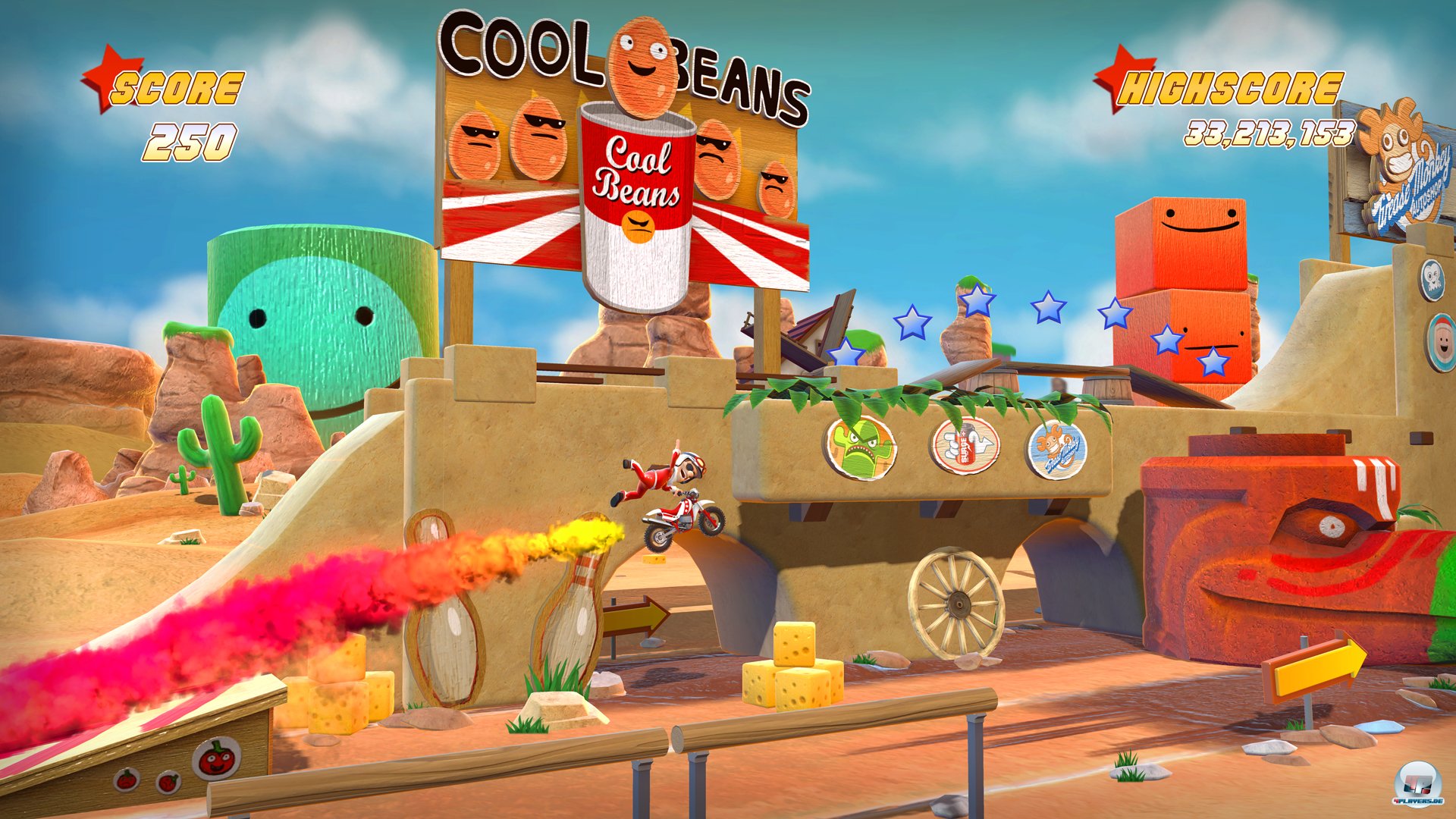 Der Boost in Aktion: Auf weiten Flugstrecken kann man gem&uuml;tlich Tricks mit den L- und R-Buttons starten.