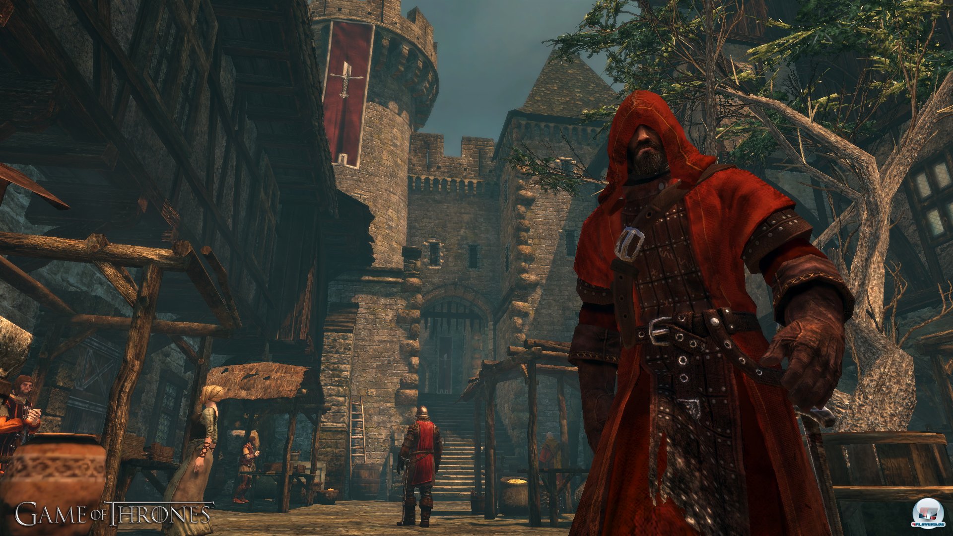 Neben Mors von der Nachtwache spielt man auch diesen roten Priester: Alester. Pro Charakter gibt es drei Kampfstile, die eher aggressives, ausgeglichenes oder defensives Vorgehen unterst&uuml;tzen.