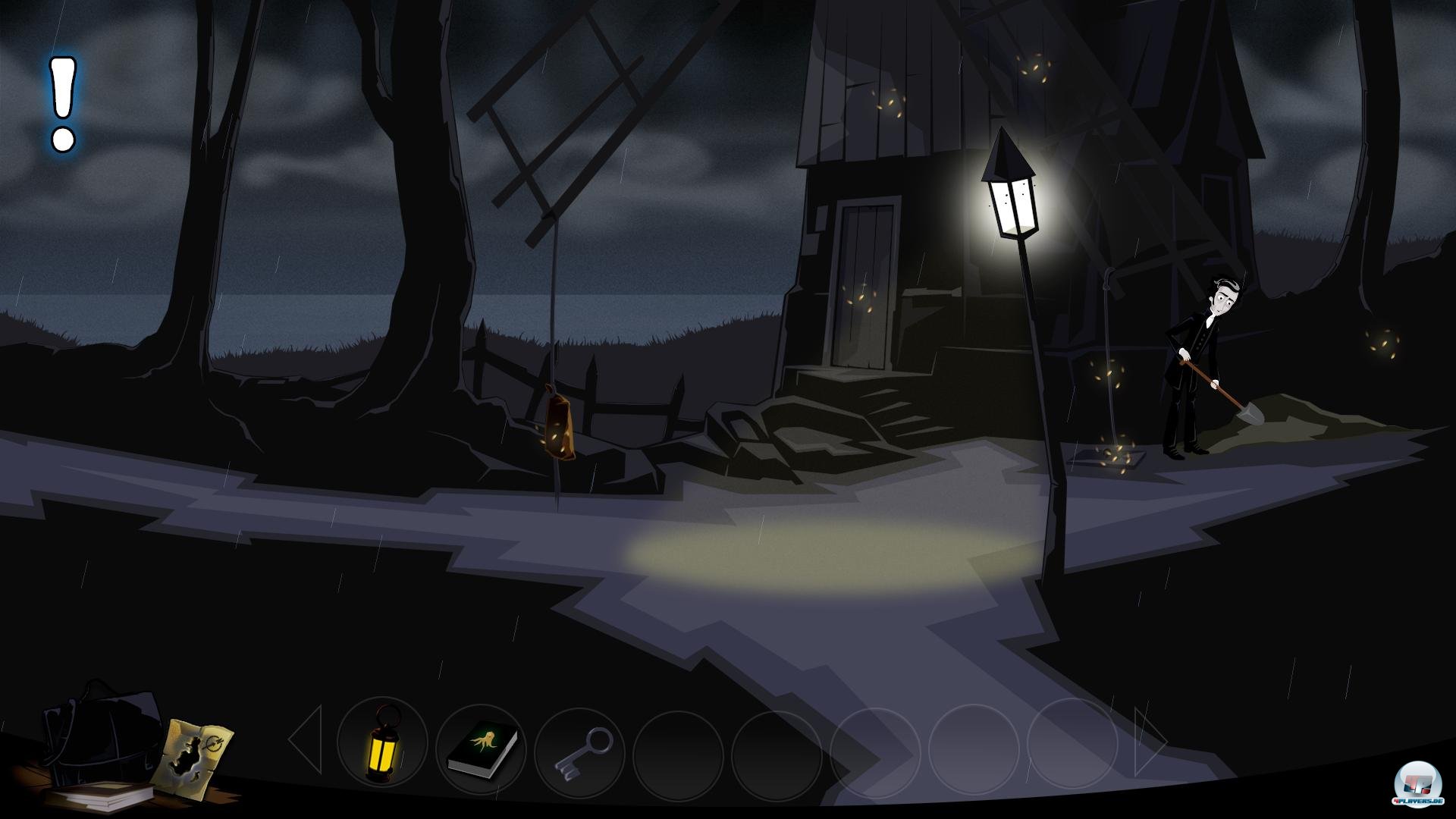 Bei diesem Rätsel muss man einen Windmühlenflügel in die Luft bewegen, um eine darunter versteckte Tafel zu finden. Bei diesem Rätsel muss man einen Windmühlenflügel in die Luft bewegen, um eine darunter versteckte Tafel zu finden.