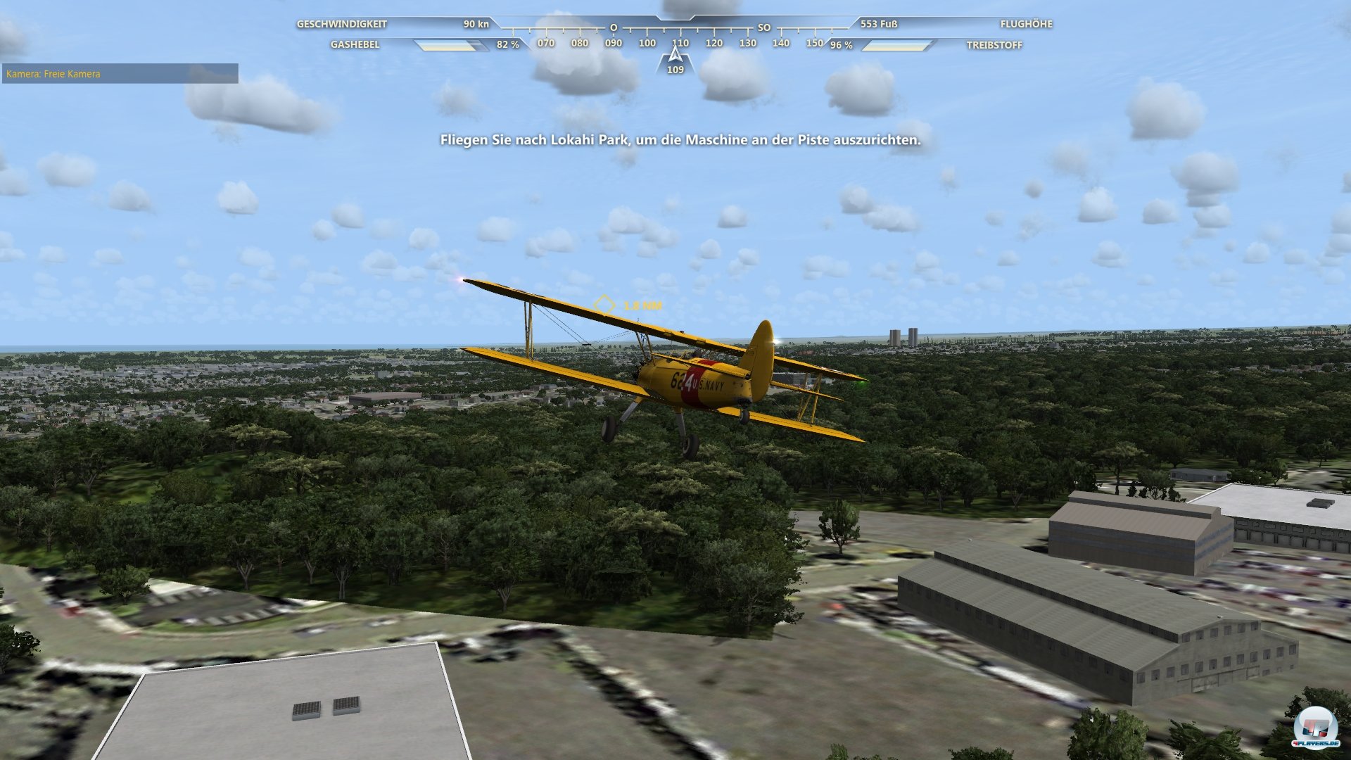 Sind die Japaner wieder da? Die Wolkendecke erinnert an heftigen Flakbeschuss. Auch unten ist nicht alles heile Welt: Simulator-typisch sollte man nicht zu allergisch auf Matsch-Texturen reagieren. Sind die Japaner wieder da? Die Wolkendecke erinnert an heftigen Flakbeschuss. Auch unten ist nicht alles heile Welt: Simulator-typisch sollte man nicht zu allergisch auf Matsch-Texturen reagieren.