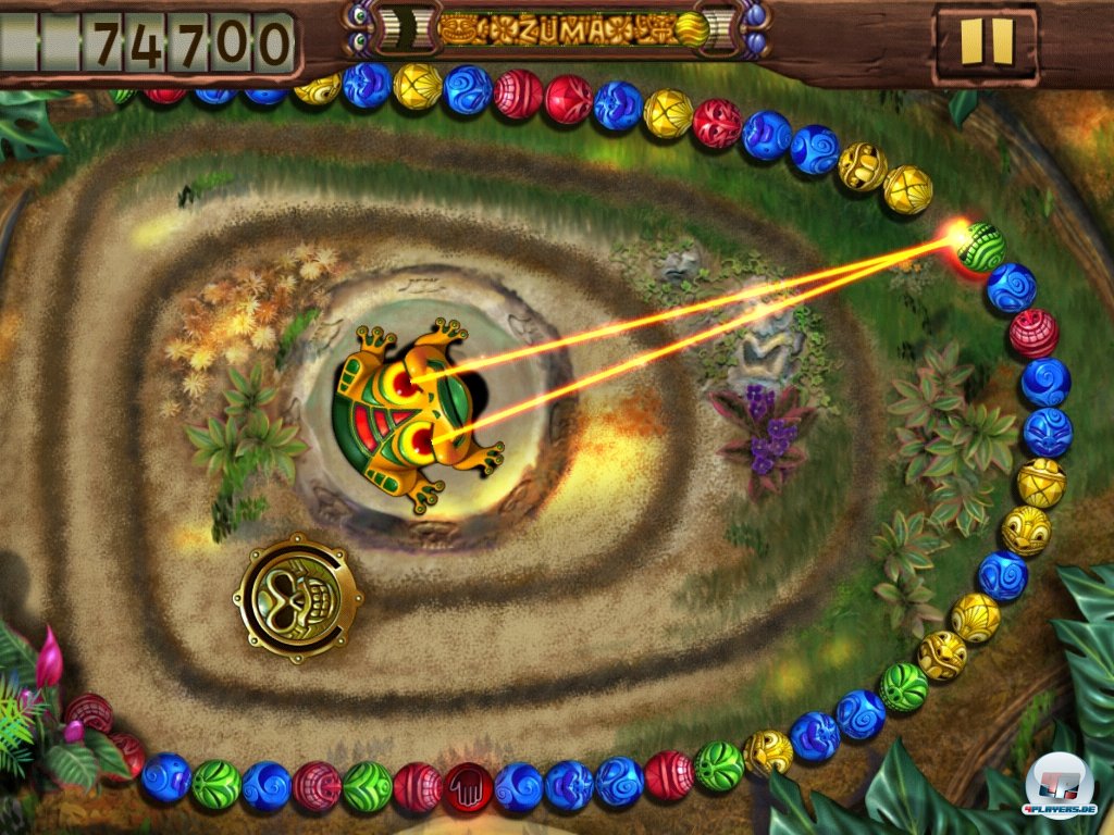 Das bekannte Zuma-Spielprinzip wurde nicht angetastet, sondern lediglich auf das Touchpad &uuml;bertragen. Mit Extras wie dem Laser kann man sich kurzzeitig das Leben leichter machen.