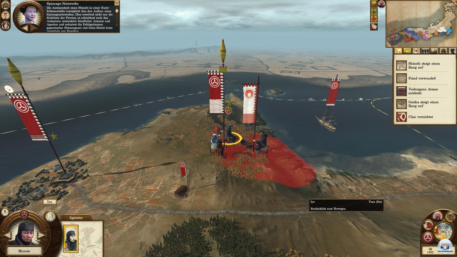 Die neue Macht der Marine: Wer mit seiner Flotte auf die K&uuml;ste zusteuert, kann nicht nur einen Hafen unter Beschuss nehmen oder belagern. Auch feindliche Armeen an Land oder gar in einem Gefecht, lassen sich aus der Distanz ins Visier nehmen. 