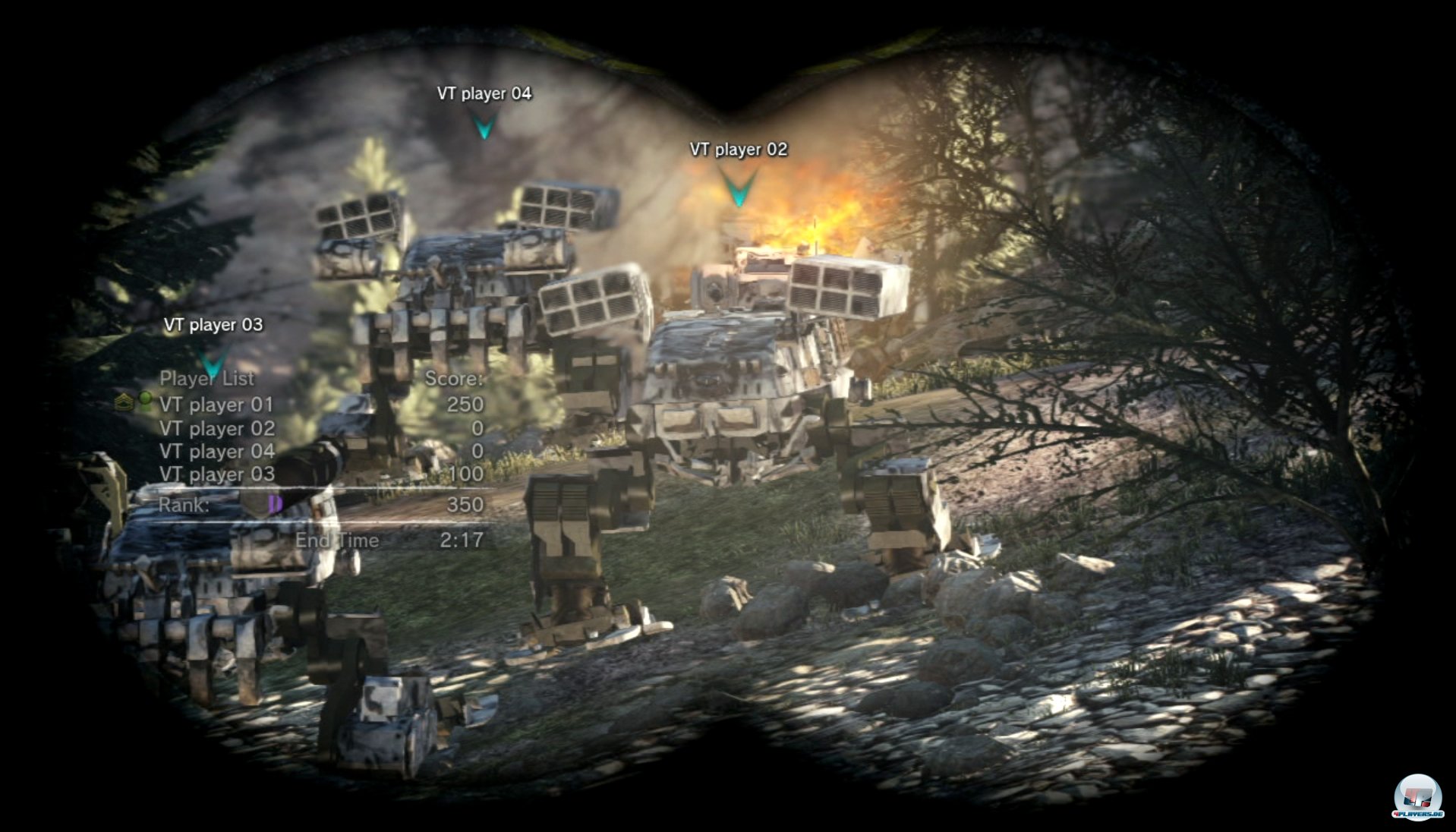 Steht man vom Stuhl auf, schaut die Spielfigur aus der Luke. Mit dem Feldstecher muss man gelegentlich anr&uuml;ckende Feinde aussp&auml;hen.