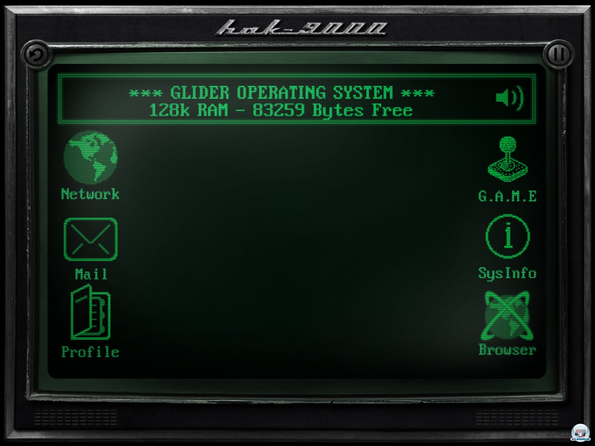 Ups, wurde das iPad gehackt? Das Artdesign sorgt f&uuml;r eine Retro-Prallelwelt.