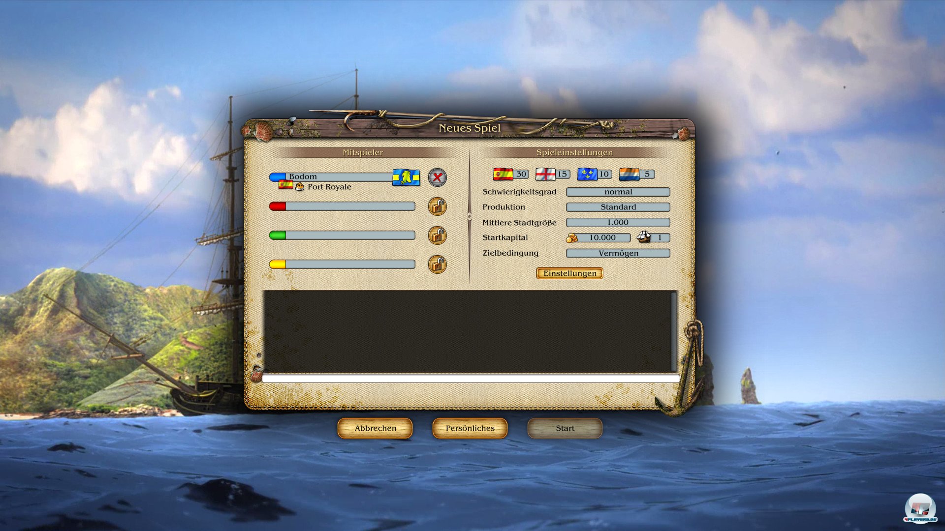 Vor jeder Mehrspieler-Partie l&auml;sst sich einiges einstellen, was in etwa dem freien Modus entspricht. 