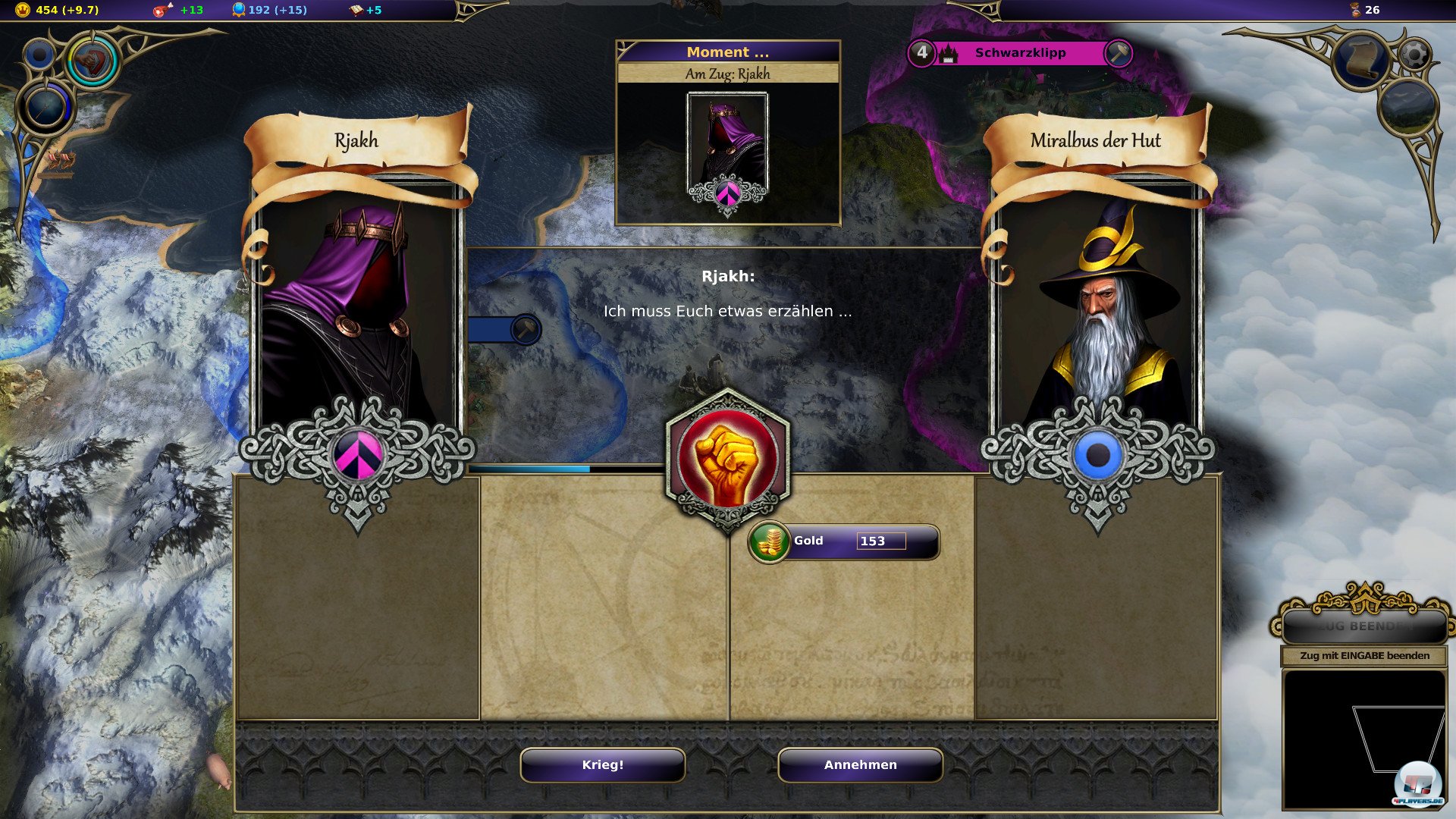 Diplomatisch gibt's leider nur das N&ouml;tigste, weshalb der Feind schemenhaft bleibt. 