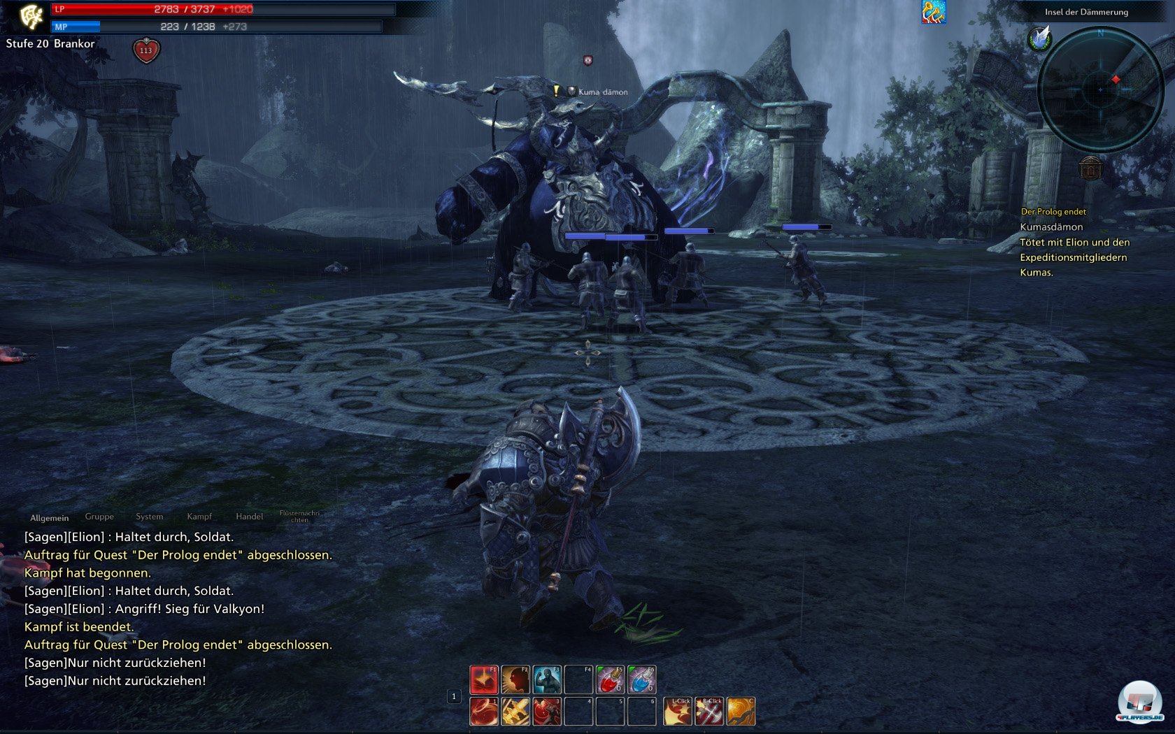 Neu im Vergleich zur Beta-Version ist ein optionaler Prolog: Ihr startet sofort auf Stufe 20 und d&uuml;rft euch dort mit einigen gro&szlig;en Monstern pr&uuml;geln - so als Vorgeschmack auf die Dinge, die da kommen. Danach m&uuml;sst ihr wieder mit Stufe 1 loslegen &hellip;
