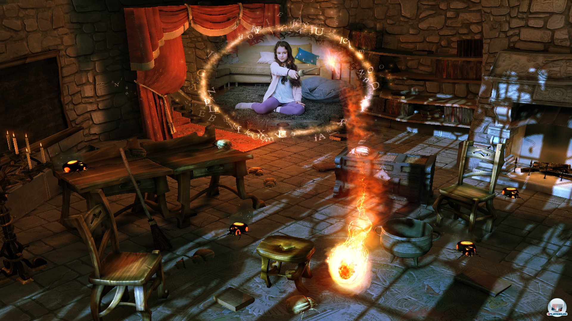 Auch Feuerzauber geh&ouml;ren zum Repertoire: Man muss Papierk&auml;fer oder Papierdrachen entz&uuml;nden.