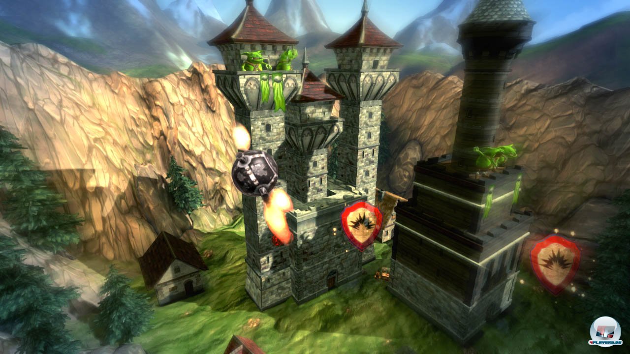 Streckt man die Arme nach oben, zischt das Geschoss los. Leichte Wischbewegungen korrigieren die Flugbahn - oder man steuert das gefl&uuml;gelte Geschoss mit ausgestreckten Armen ans Ziel. 