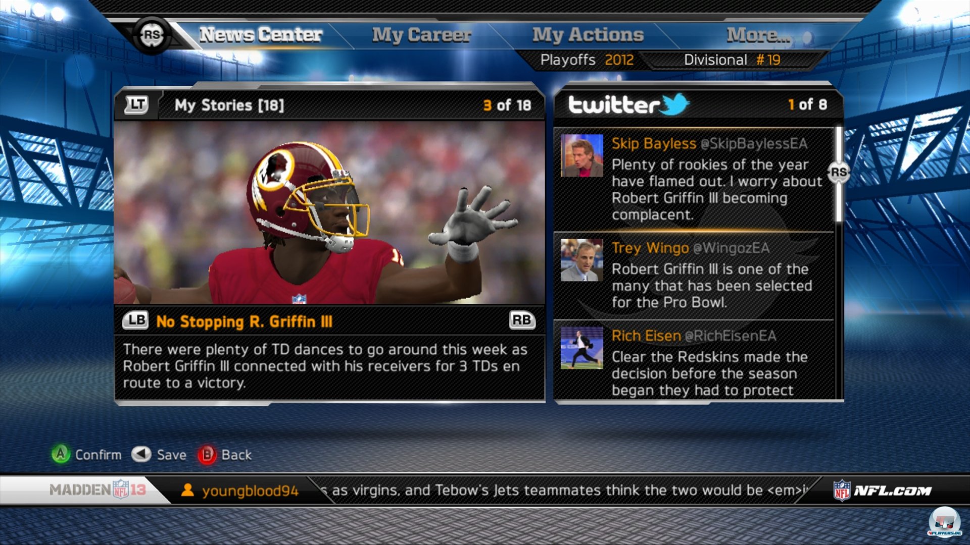 Spielinterne Newsticker halten einen in der Karriere &uuml;ber alles Wissenswerte auf dem Laufenden.