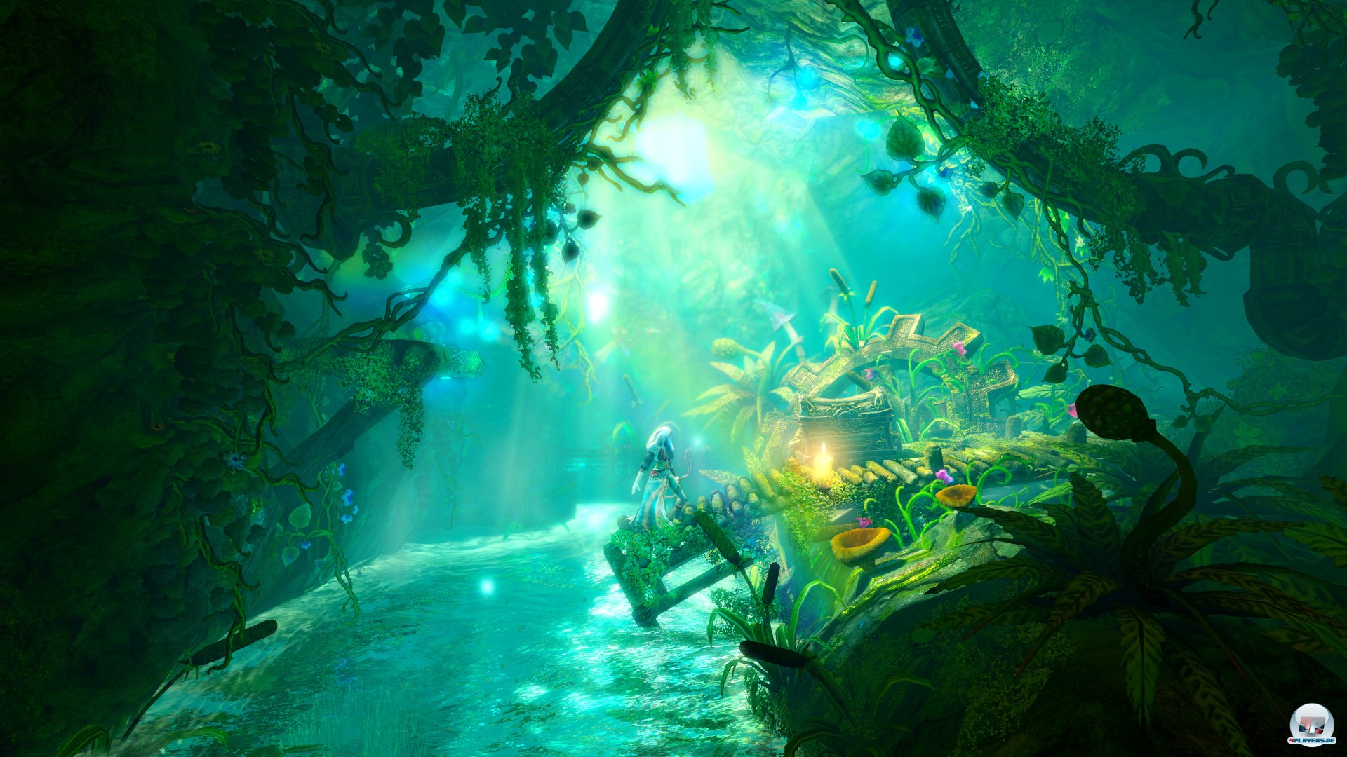 Die stimmungsvollen Kulissen sorgen von Anfang an f&uuml;r m&auml;rchenhaftes Fantasyflair.