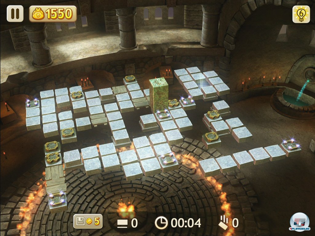 - Die Touchscreen-Steuerung passt prima zum Spiel: Einfach dr&uuml;ber streichen und schon poltert der Quader einen Schritt weiter.