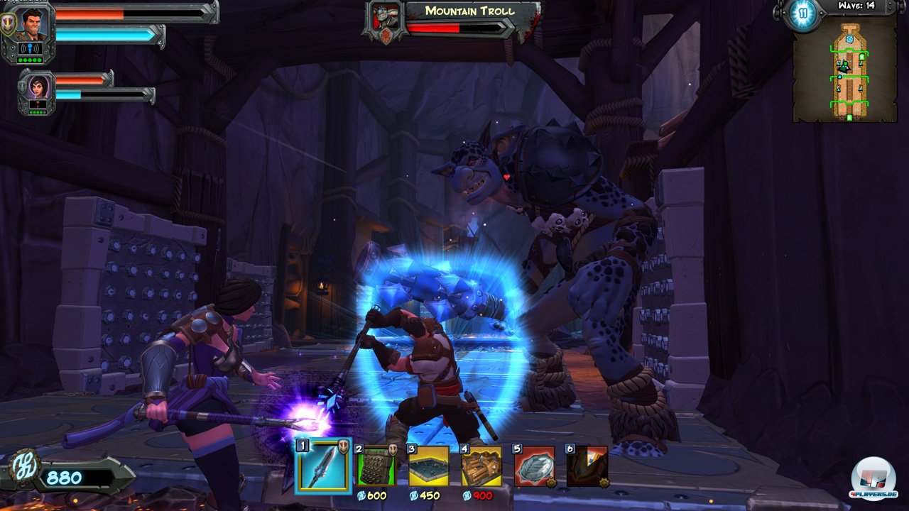 Gemeinsam sind sie stark: Die Zauberin attackiert aus der Ferne und verzaubert Gegner, w&auml;hrend der Kerl den Nahkampf sucht.