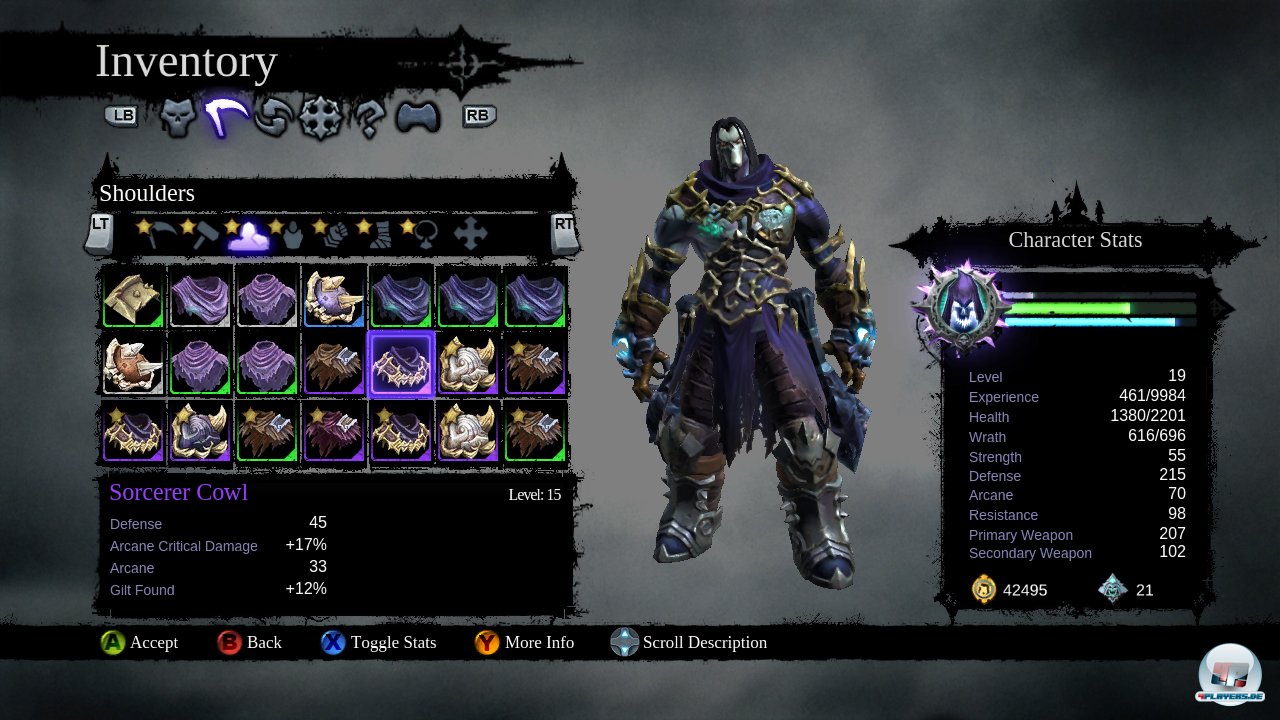 Tod steht eine reichhaltige Ausr&uuml;stungs-Auswahl zur Verf&uuml;gung.