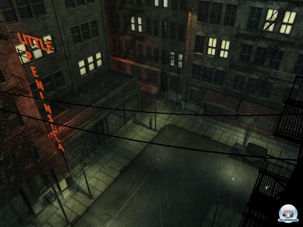 Regen, Schmutz und lange M&auml;ntel: Der Krimi beginnt vor einer klassischen Film Noir-Kulisse.