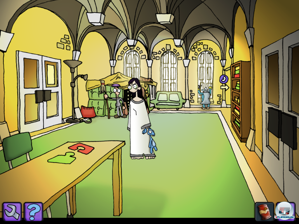 ...wo sie Droggelbecher, den Alumann und andere bizarren Figuren ausfragt. ...wo sie Droggelbecher, den Alumann und andere bizarren Figuren ausfragt.