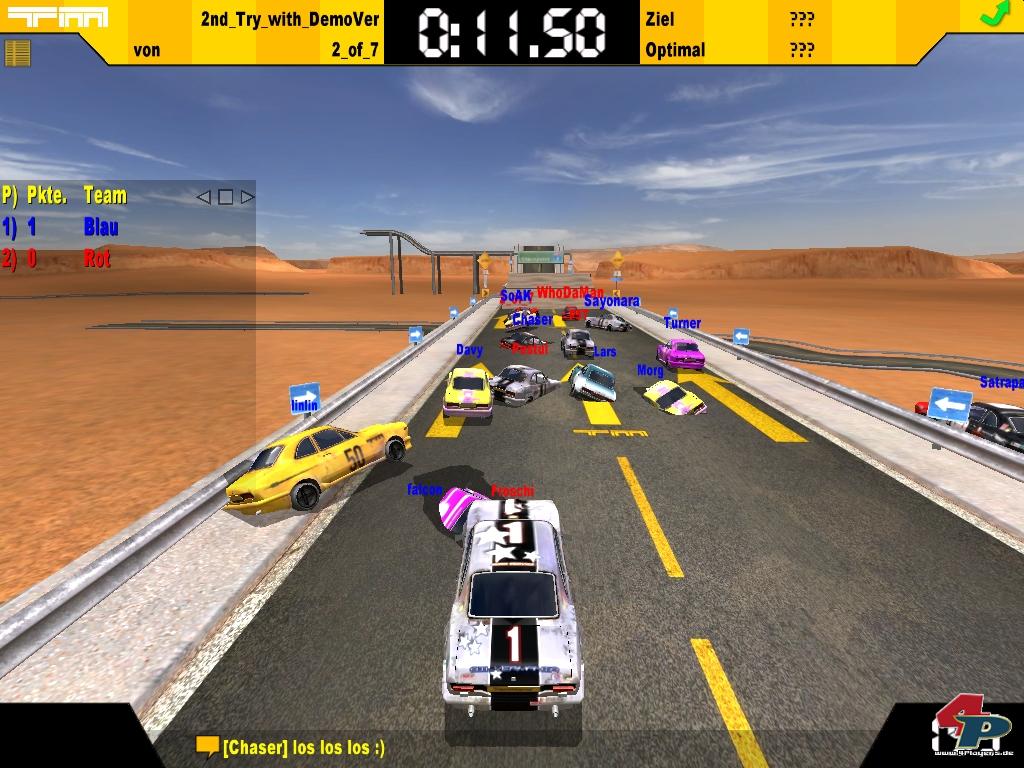 Der Nachteil von viel Action: Das Fahrverhalten der anderen Vehikel sieht mekw&uuml;rdig aus.