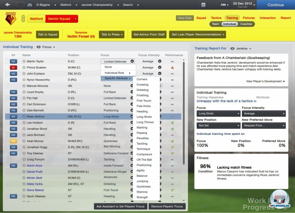 Das Training wurde &uuml;berarbeitet und gibt einem noch mehr M&ouml;glichkeiten, sowohl einzelne Spieler als auch das Team zu entwickeln.