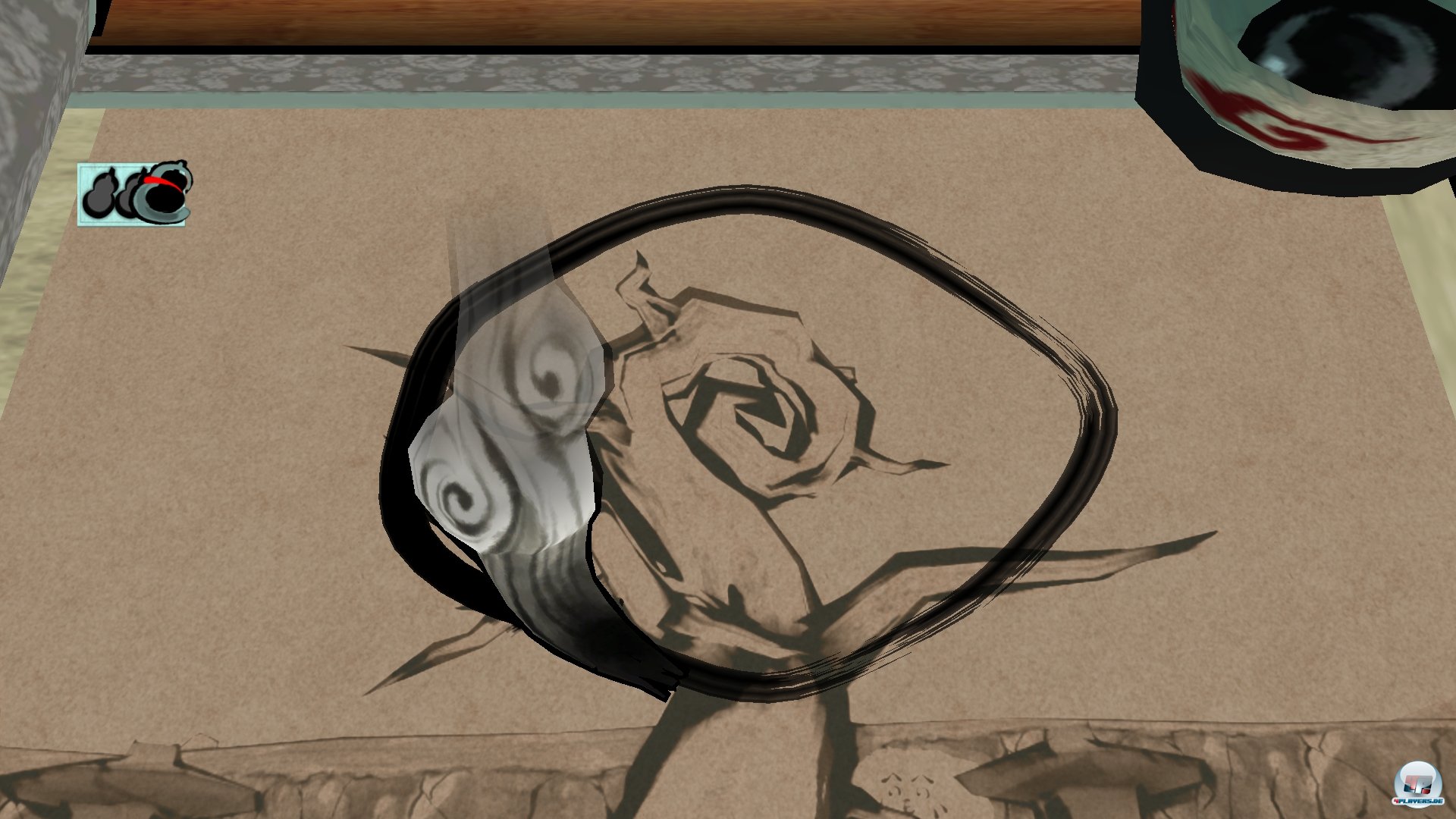 Fehlende W&auml;scheleine werden genau so in die Welt gemalt wie Br&uuml;ckenteile oder das Bl&uuml;tenkleid der B&auml;ume.