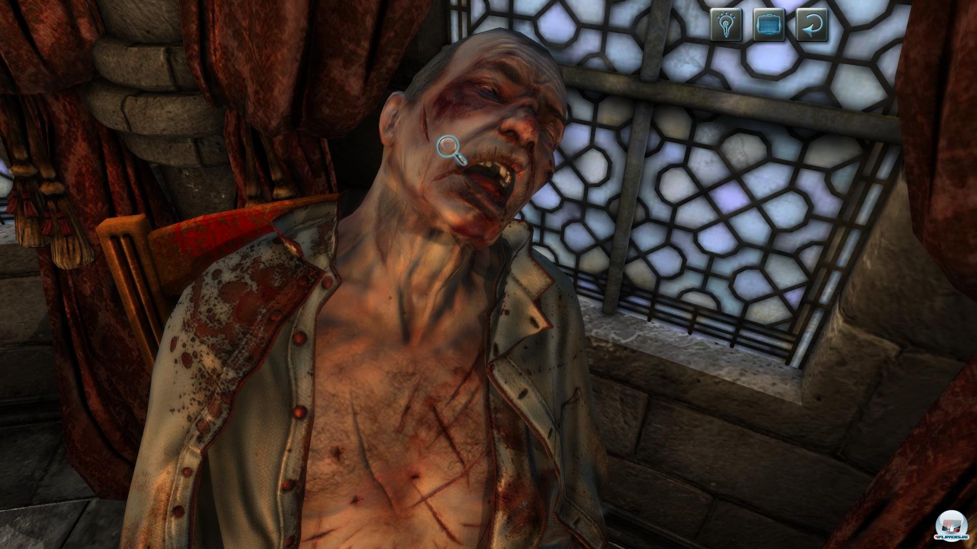 Der tote Bischof wurde &uuml;bel zugerichtet. Im sp&auml;teren Spielverlauf muss auch eine Obduktion gemeistert werden.