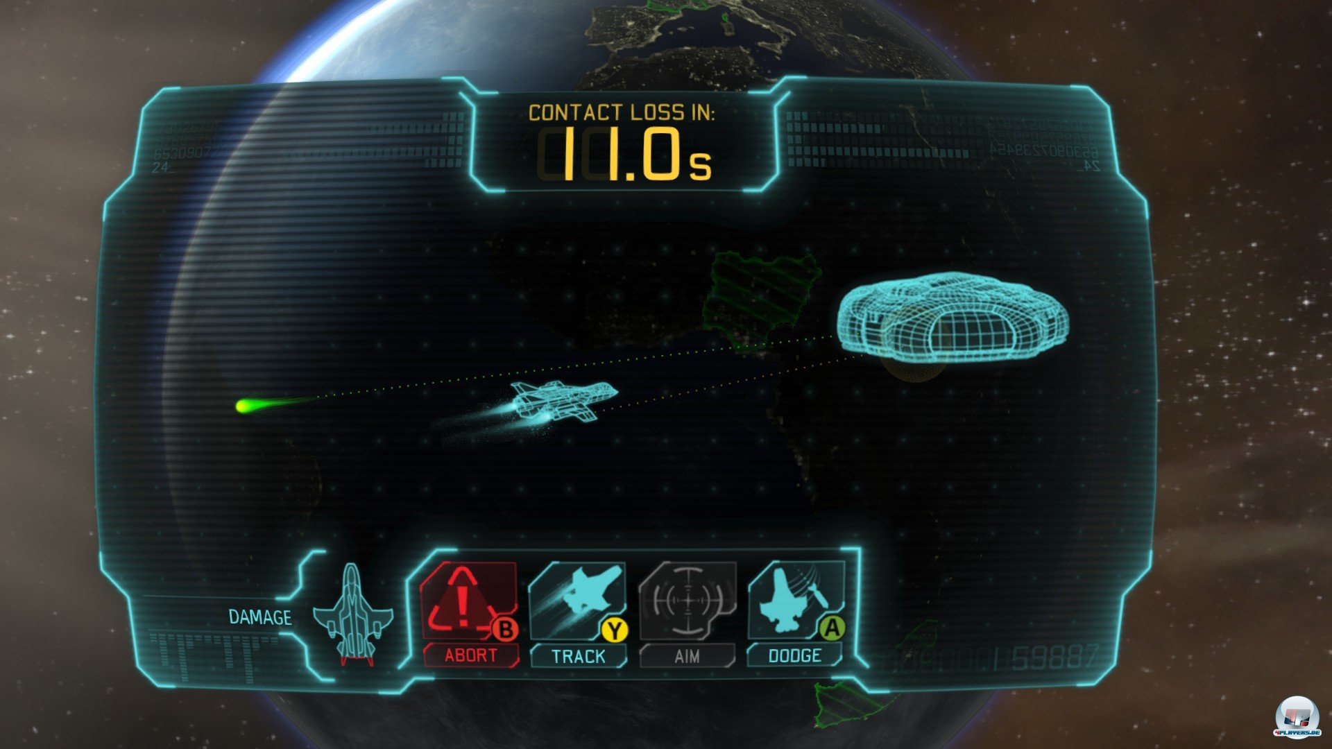 Wenn ein Satellit ein UFO entdeckt, k&ouml;nnen Abfangj&auml;ger starten, um das Raumschiff zur Landung zu zwingen. Die Untertassen gewinnen allerdings schnell an Gr&ouml;&szlig;e - auch die J&auml;ger m&uuml;ssen deshalb mit besseren Waffen ausgestattet werden.