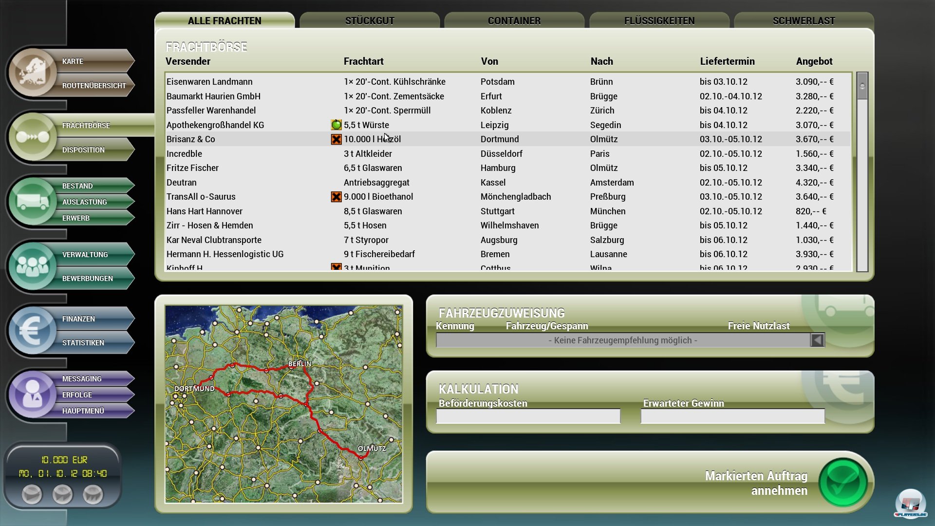 Die Hauptt&auml;tigkeit ist in etwa so spannend wie ein echter Job bei der Spedition. 