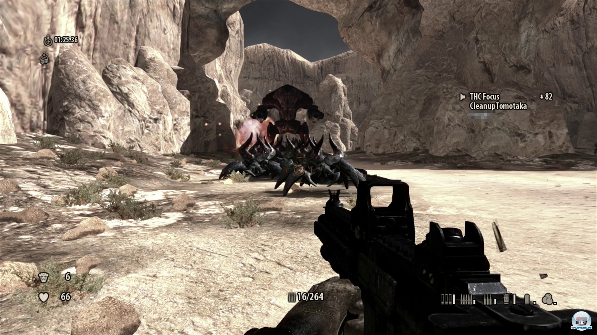 Den gr&ouml;&szlig;ten Spa&szlig; hat man, wie &uuml;blich, beim kooperativen Ballern. Wobei im Vergleich zur PC-Version deutlich weniger Freunde mitspielen d&uuml;rfen.