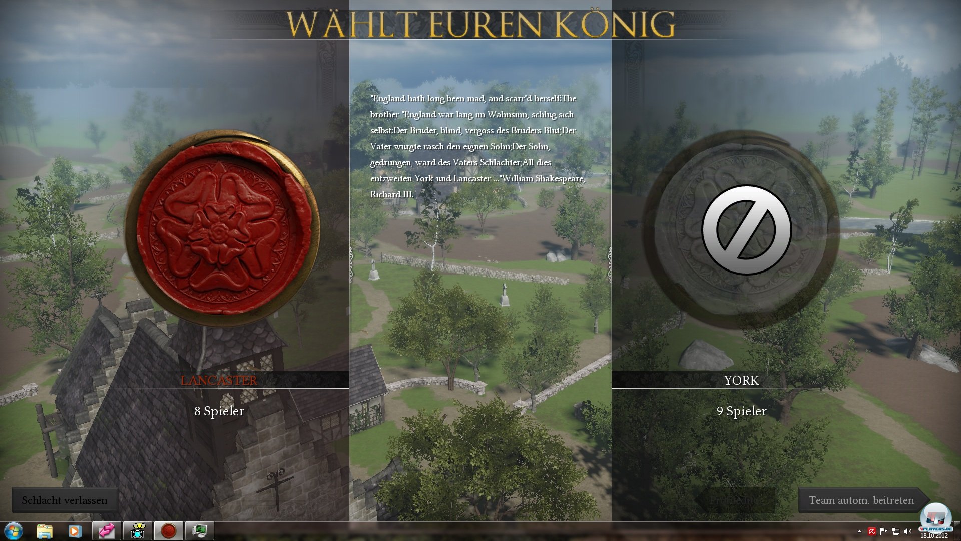 Vor jeder Schlacht w&auml;hlt man seine Seite, was aber keinen Unterschied macht. Man kann jederzeit wechseln. 