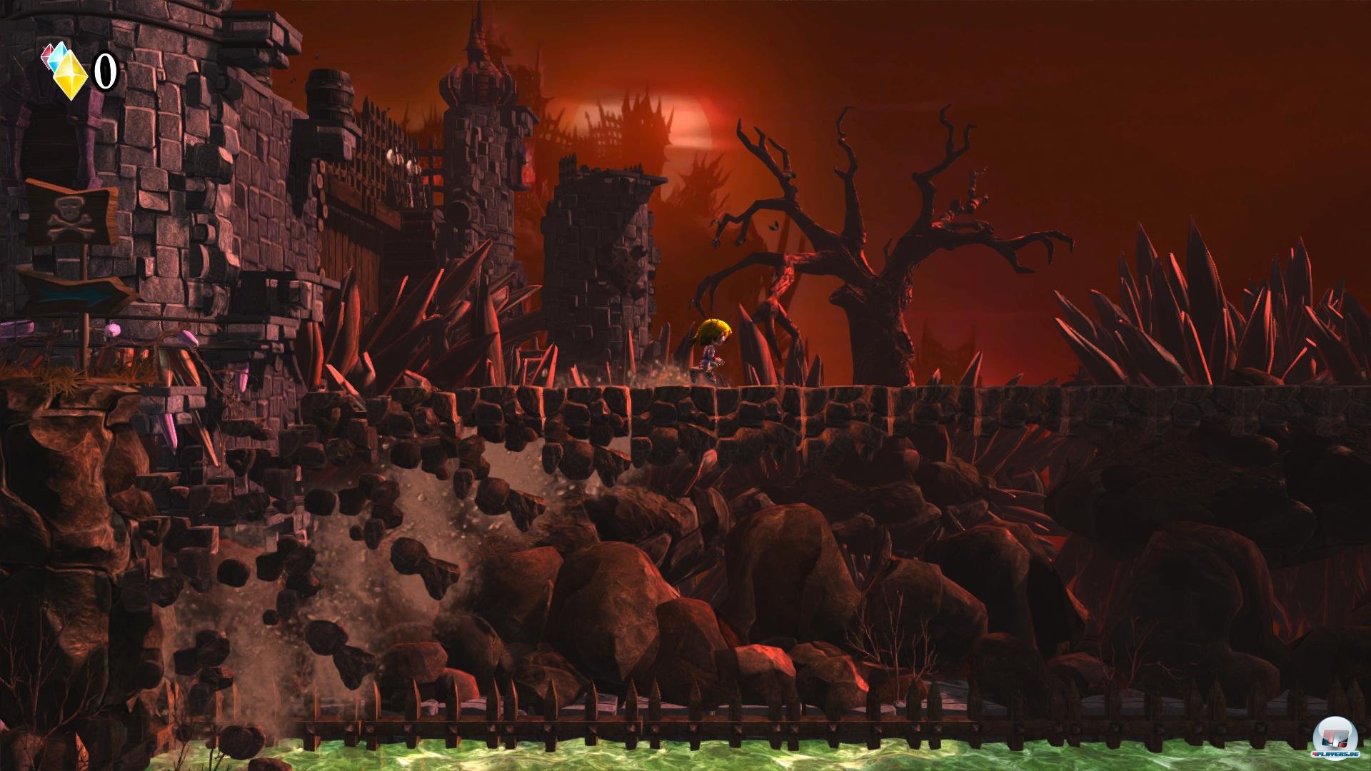 Der Wechsel zwischen den Schwestern ver&auml;ndert nicht nur das gesamte Aussehen des Levels (sowie die Musik), sondern auch seinen Aufbau - so werden auf einmal Bereiche er&ouml;ffnet, die vorher unerreichbar waren.