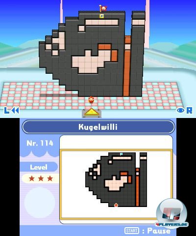 Mit dem Editor lassen sich pixelige Bilder zeichnen und in Puzzles verwandeln - ähnlich wie der mitgelieferte Kugelwilli. Mit dem Editor lassen sich pixelige Bilder zeichnen und in Puzzles verwandeln - ähnlich wie der mitgelieferte Kugelwilli.