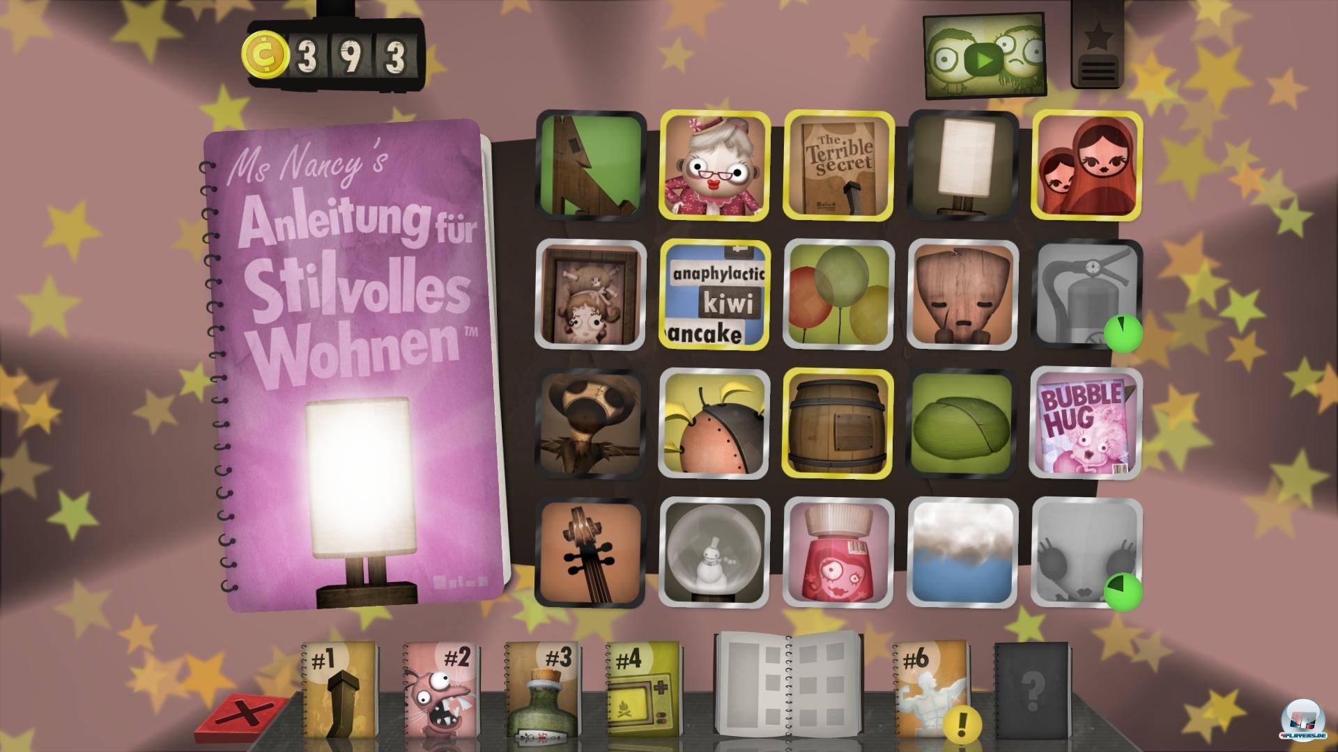 In den sechs Katalogen gibt es bizarre Gegenst&auml;nde, die man am besten in den richtigen Kombinationen verbrennt.