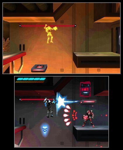 Paralleles Spiel auf zwei Ebenen: Man dirigiert die Spielfigur stets simultan auf beiden Bildschirmen durch die Levels. Interaktionen sind aber immer nur auf dem gerade aktiven Bildschirm m&ouml;glich, den man jederzeit auf Knopfdruck wechseln kann.