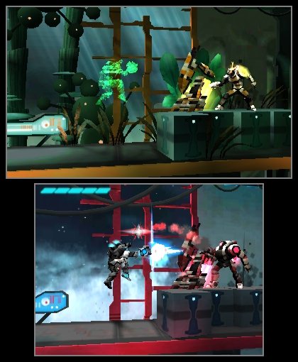 Am interessantesten ist das Wechselspiel zwischen den beiden Bildschirmen, wenn zweierlei physikalische Kr&auml;fte wirken wie hier der unter Wasser stehende obere Bildschirm.