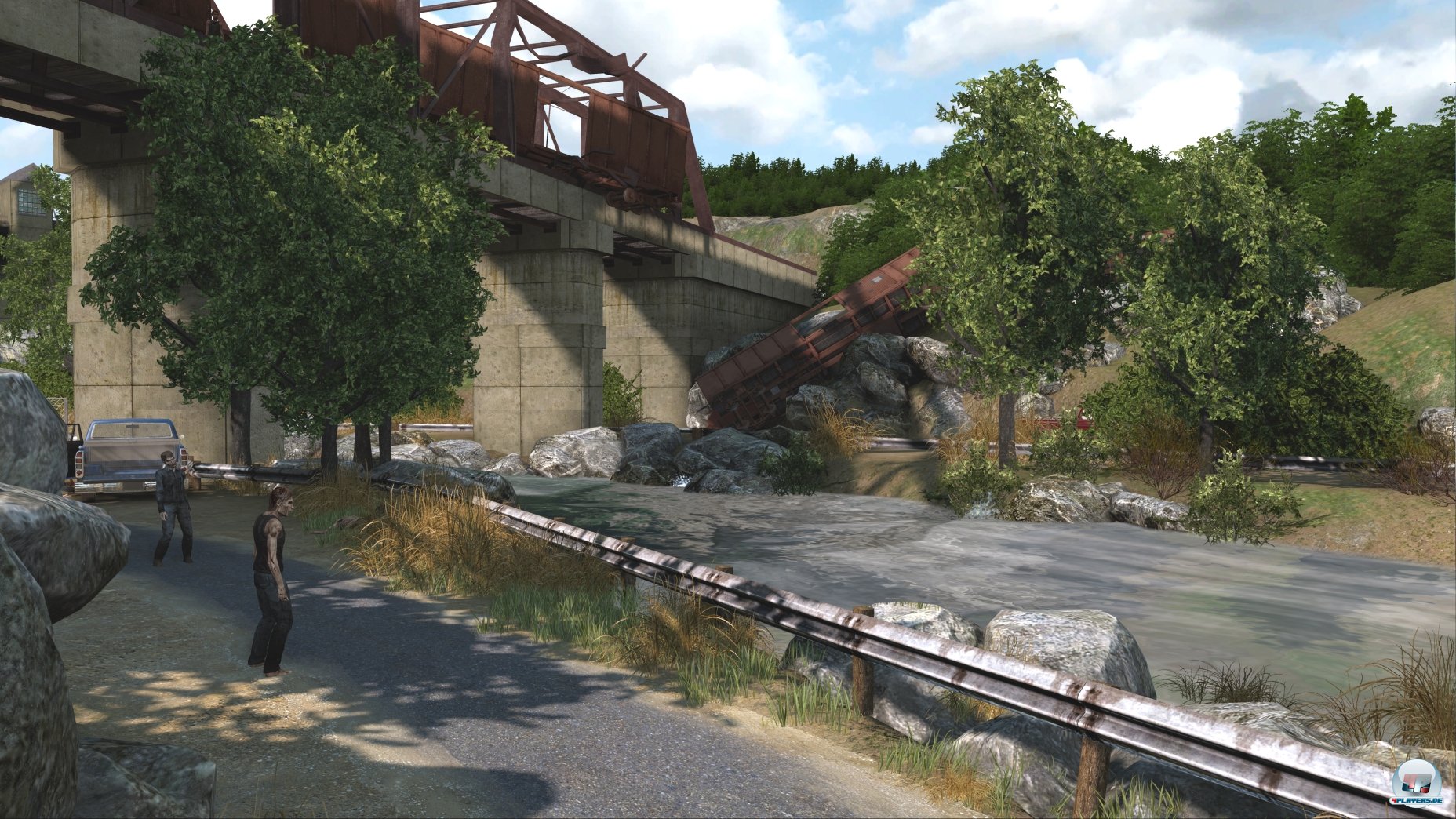 Die Landschaft l&auml;sst sich kaum mal offen erkunden: Grenzen an den Seiten versperren den Weg.