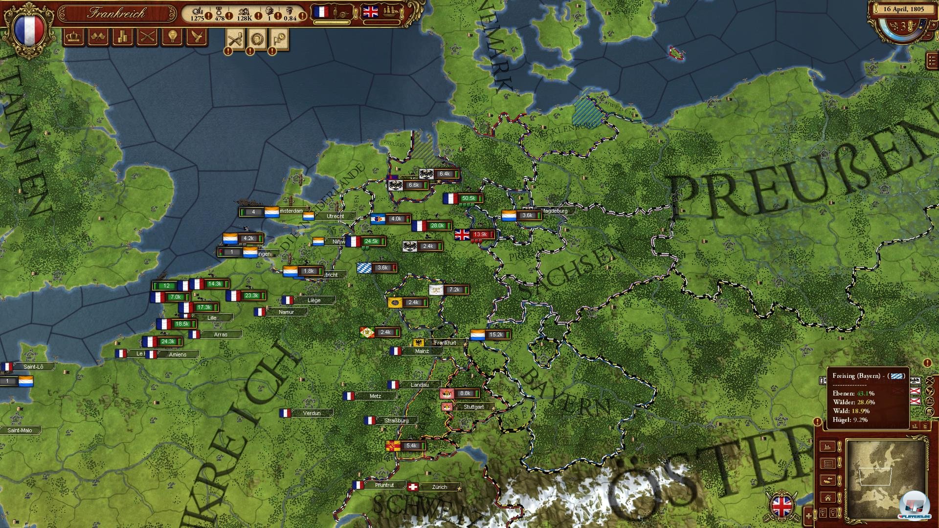 Auf Seiten der Franzosen ist das Spiel recht einfach: Man befehligt die st&auml;rkste Landarmee Europas.