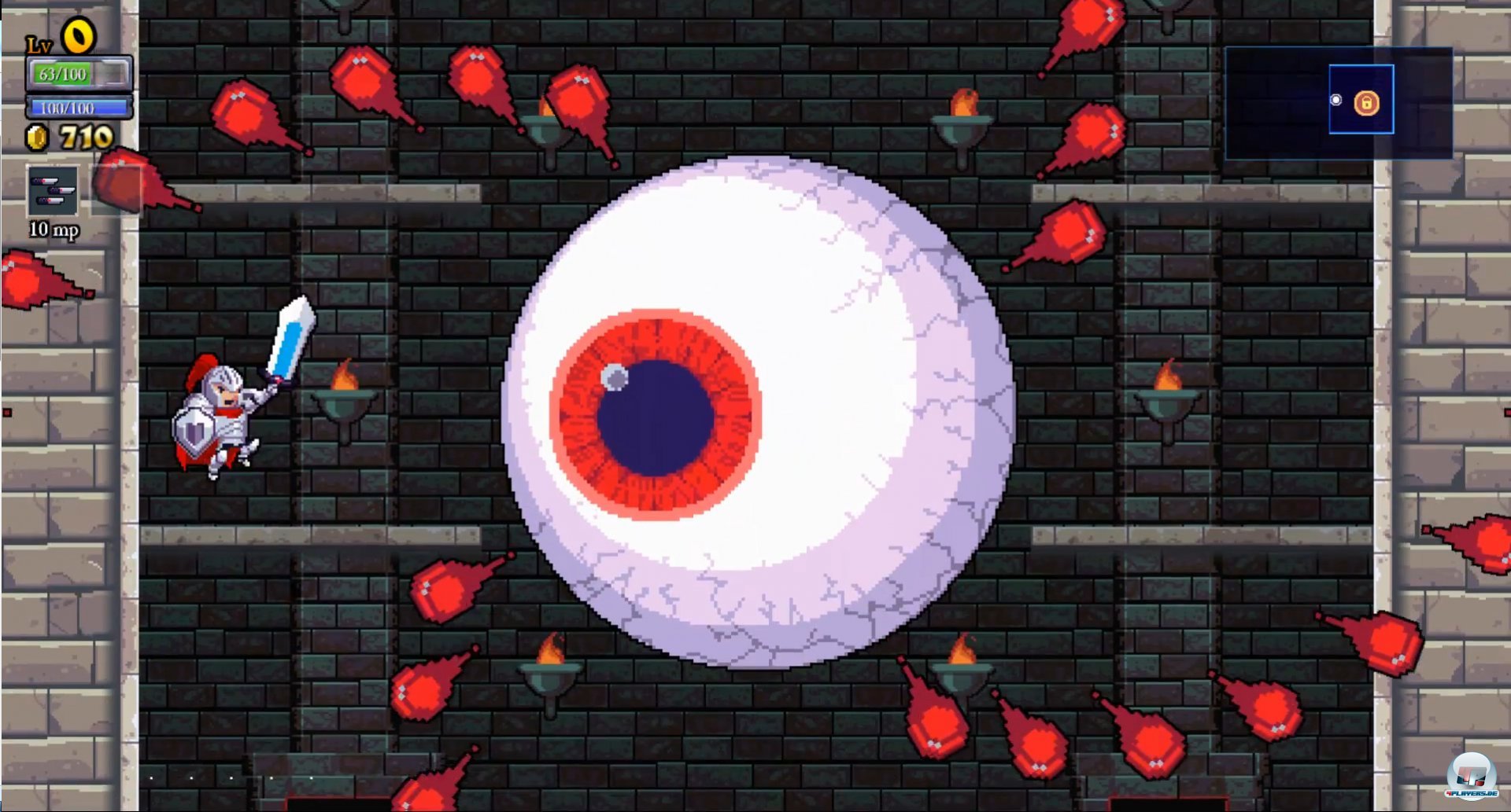 Der Projektilhagel des Glubschauges erinnert an Shoot-em-ups. Der Projektilhagel des Glubschauges erinnert an Shoot-em-ups.