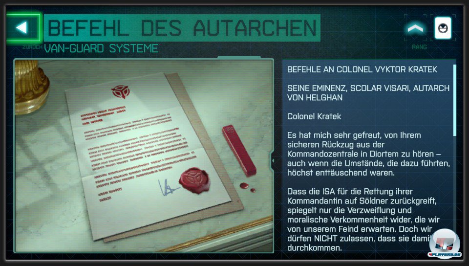 Neben einer Reihe einfallsloser Medaillen (Erreiche x Eliminierungen mit Waffe y) gibt es nat&uuml;rlich auch versteckte Dokumente, welche die Geschichte per vorgelesenem Text vertiefen.