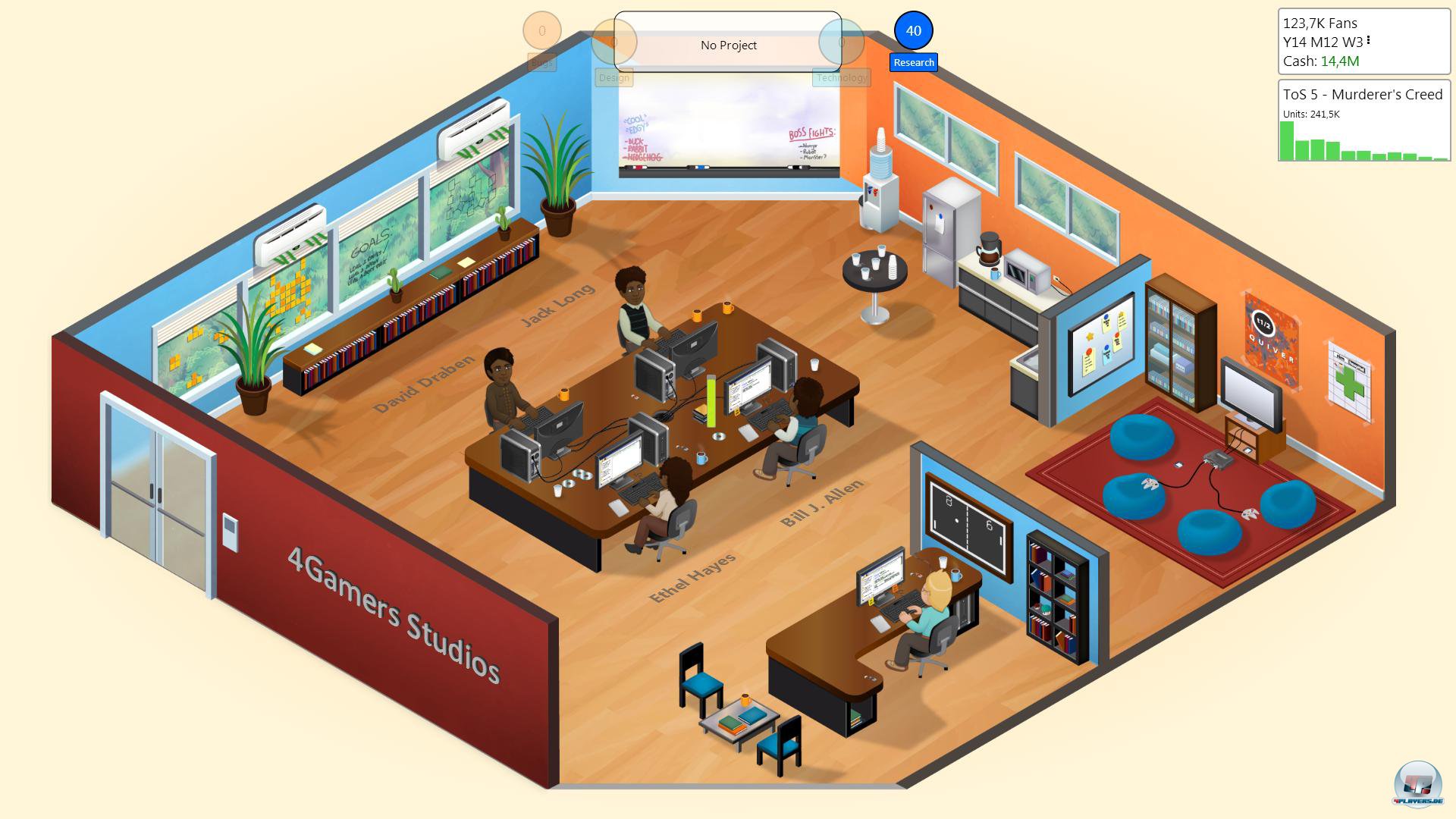 Das erste echte B&uuml;ro: Die 4Gamers Studios machen sich. Leider ist Kulisse ziemlich steril. 