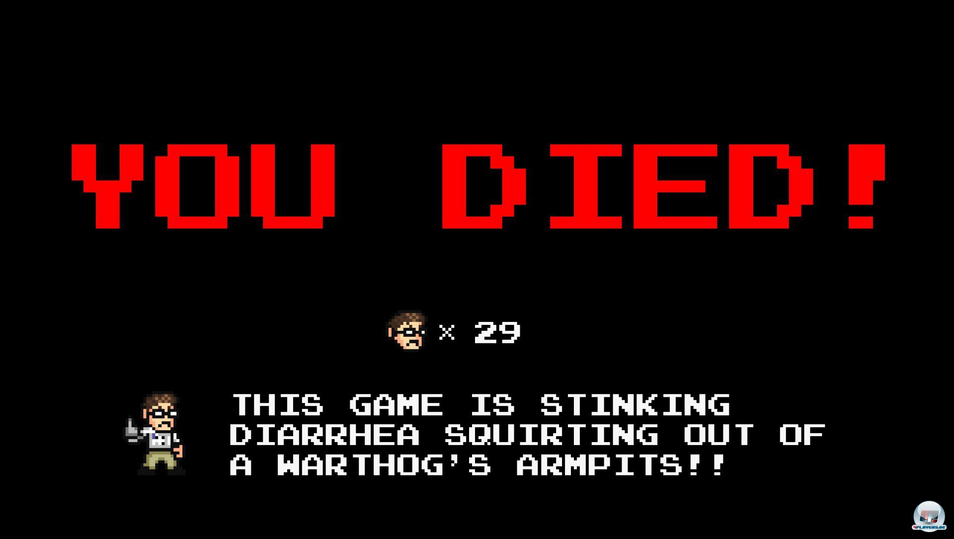 Diesen Bildschirm werdet ihr verdammt oft zu Gesicht bekommen. Zum Glück spuckt der Generator unendlich viele Schimpftiraden aus. Diesen Bildschirm werdet ihr verdammt oft zu Gesicht bekommen. Zum Glück spuckt der Generator unendlich viele Schimpftiraden aus.