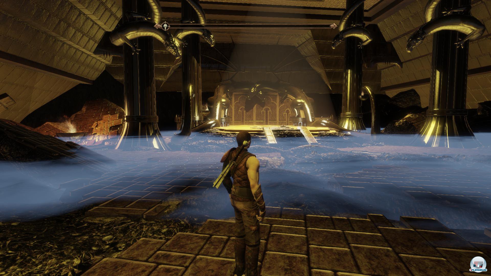 Sieht einigerma&szlig;en urig aus, wird umgehend l&auml;cherlich, wenn die Feinde auftauchen: Die K&auml;mpfe sind viel zu leicht.