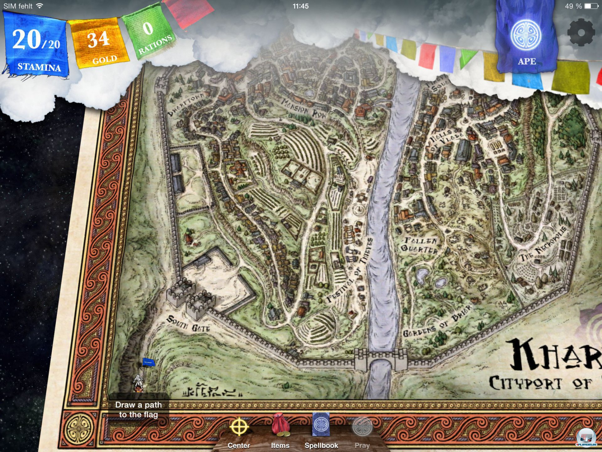 Die wundersch&ouml;ne Karte der Hafenstadt Khar&eacute; - man kann hinein und rauszoomen.